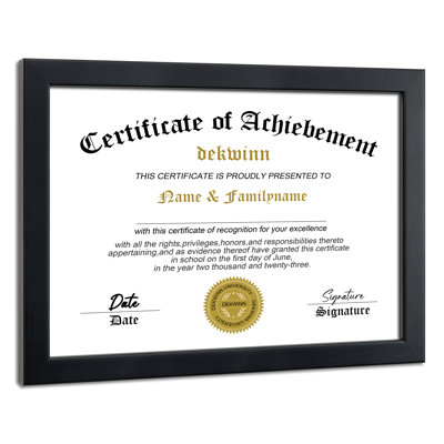 8.5x11 Diploma Frame Made of Solid Wood,1 Pack Certificate Document Frame in Black