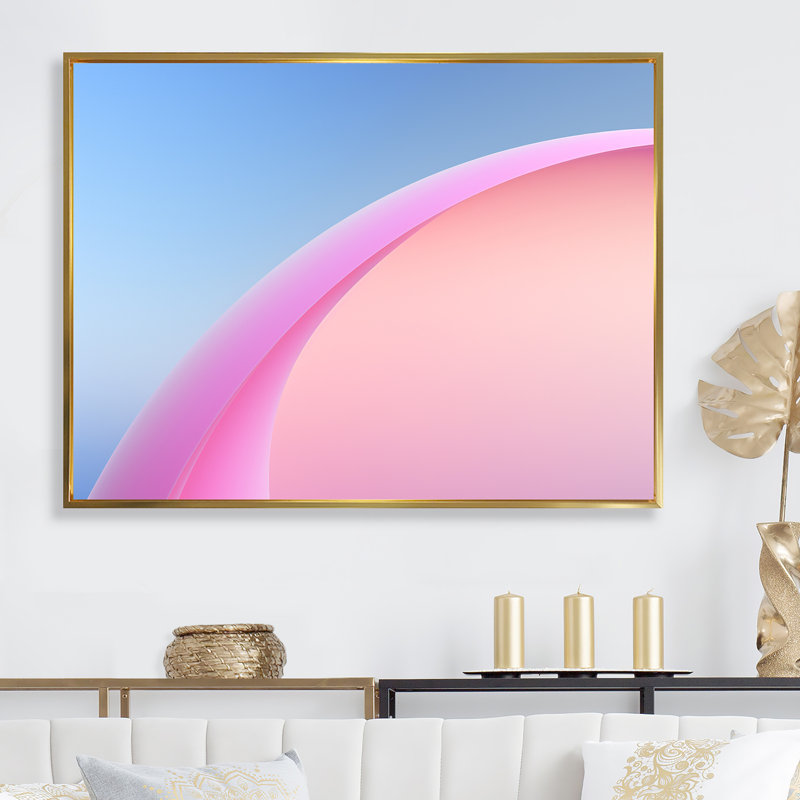 Délicat arc-en-ciel raffiné - art mural toile arc-en-ciel, Cadre flottant doré, H 34 po x l 44 po x P 1,5 po