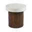 Table d'appoint MGO [Plateau blanc antique + cadre en bois naturel]