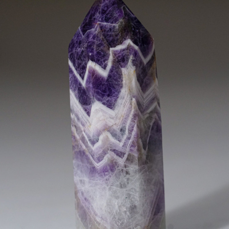 Polished Chevron Amethyst Point from Brazil (0.2138 Lbs)