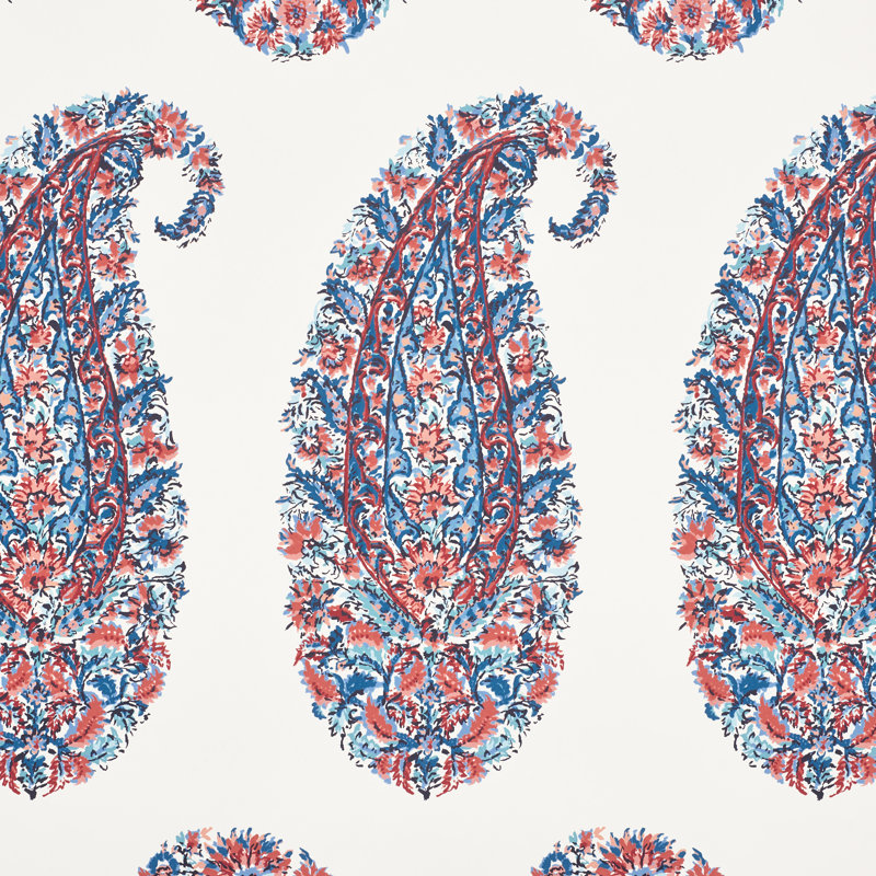 Shirala Paisley Wallpaper, Delft & Rose