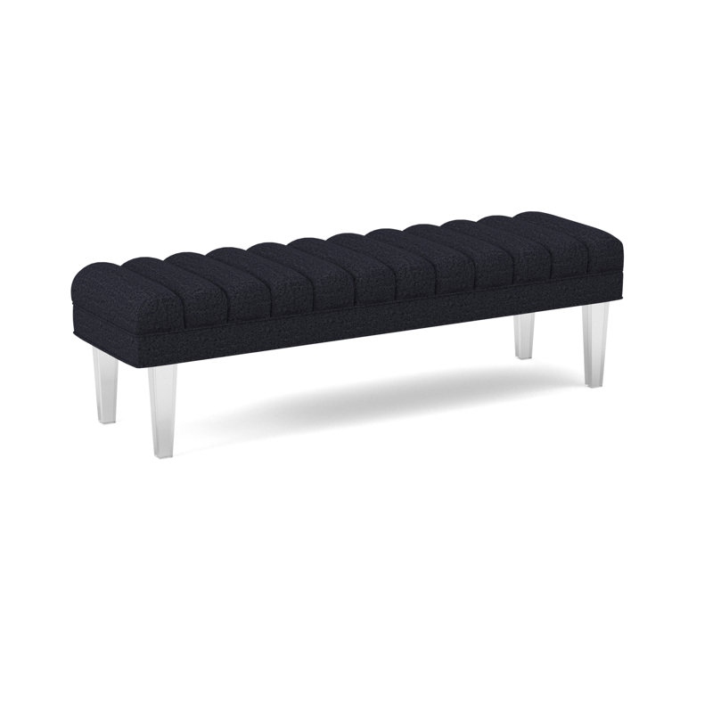 Lana Bench, 18" H x 60" W x 18"D, Venice Navy 100% Polyester