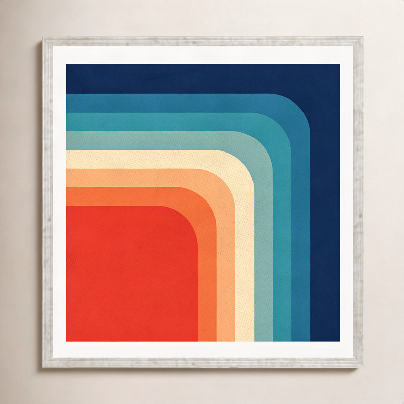 Aveline "Retro 70s Color Palette III", impression par Alisa Galitsyna, H 20 po x l 20 po x P 0,75 po, Cadre argenté simple