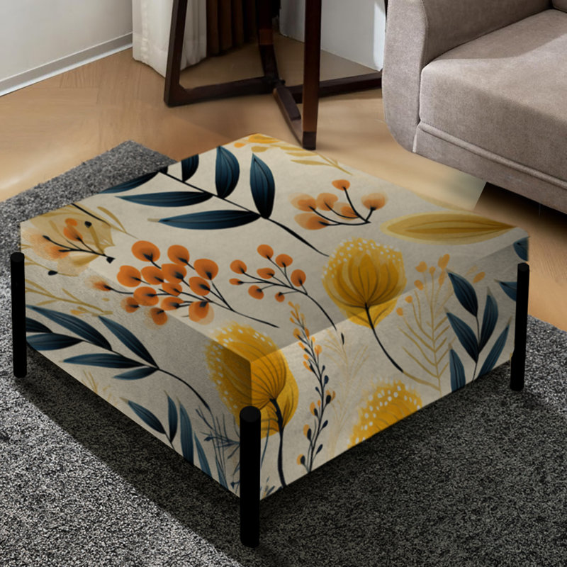 Botanical Flowers Rustic Charm II - Grand repose-pieds carré botanique