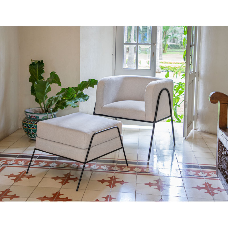 Fauteuil Thurmond, Mélange de polyester ivoire