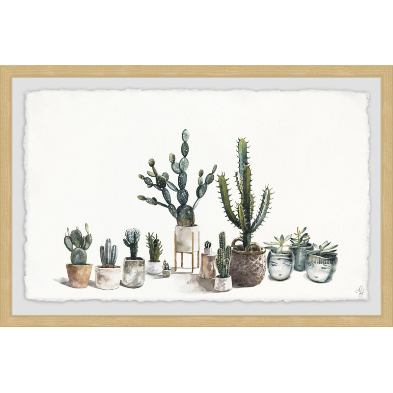 Cacti Haven 1 Piece Single Picture Frame Painting, 20 cm H x 30 cm W x 3.81 cm D