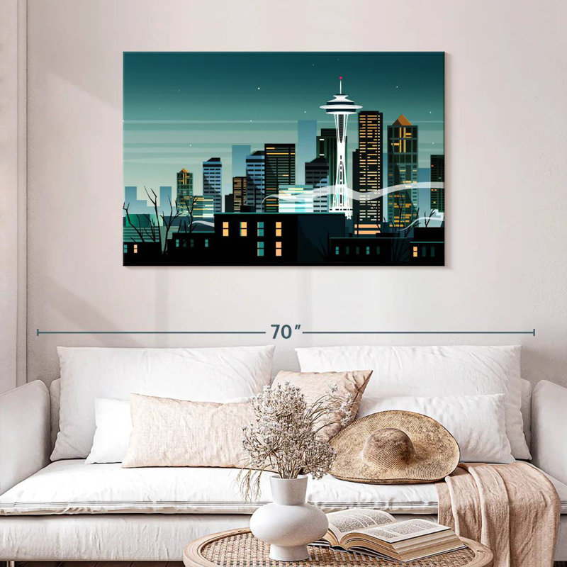 Sireci Seattle City Nightscape, 30" H x 45" W