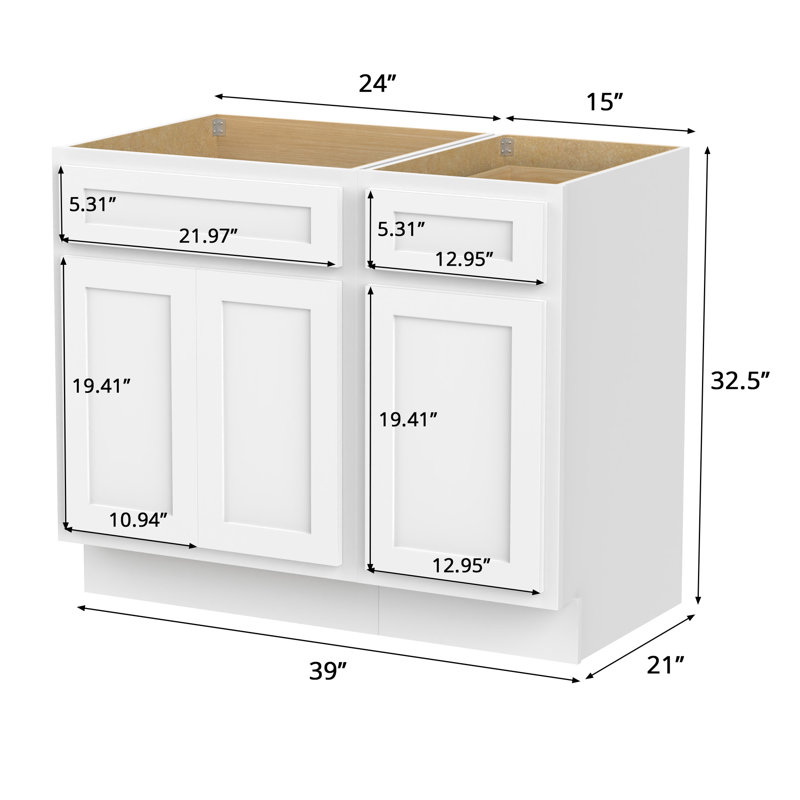 39 base de meuble-lavabo simple 39 seulement, Blanc