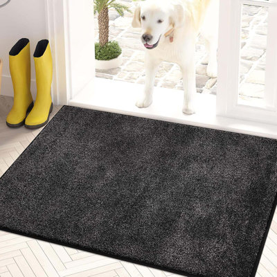 20" X 31.5", Non-Slip Machine Washable Entryway Rug, Dog Doormat, Indoor Front Door Mat, Super Absorbent Entry Rug For Muddy Shoes & Paws, Charcoal