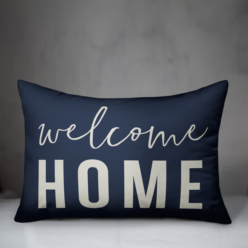 Outdoor Reversible Throw Pillow, Blue