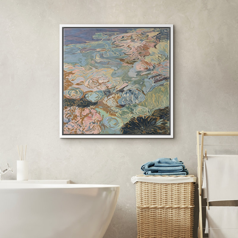 Art mural pastel floral abstrait pour le salon de chambre à coucher, reproduction d'art sur toile encadrée, Blanc
