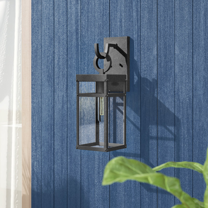 Porter Outdoor Wall Lantern By Lisa McDennon, Aged Zinc, 13" H x 5.5" W x 6.5" D