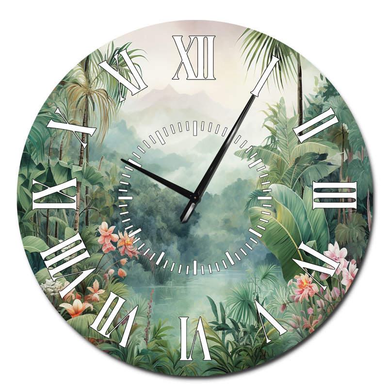 Horloge murale Tropical Wilderness Escape III, Surdimensionné