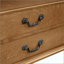 Console rétro en bois courbé avec 3 tiroirs, table d'entrée de 43 po avec tablette de rangement, canapé derrière le canapé avec pieds en bois massif pour le couloir du salon, brun