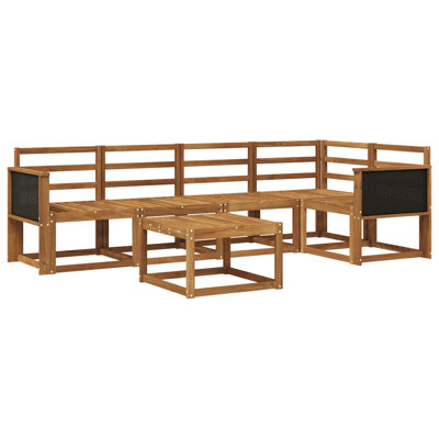  Outdoor Sofa Set 6 Pcs Solid Acacia Wood Sectional Garden Furniture