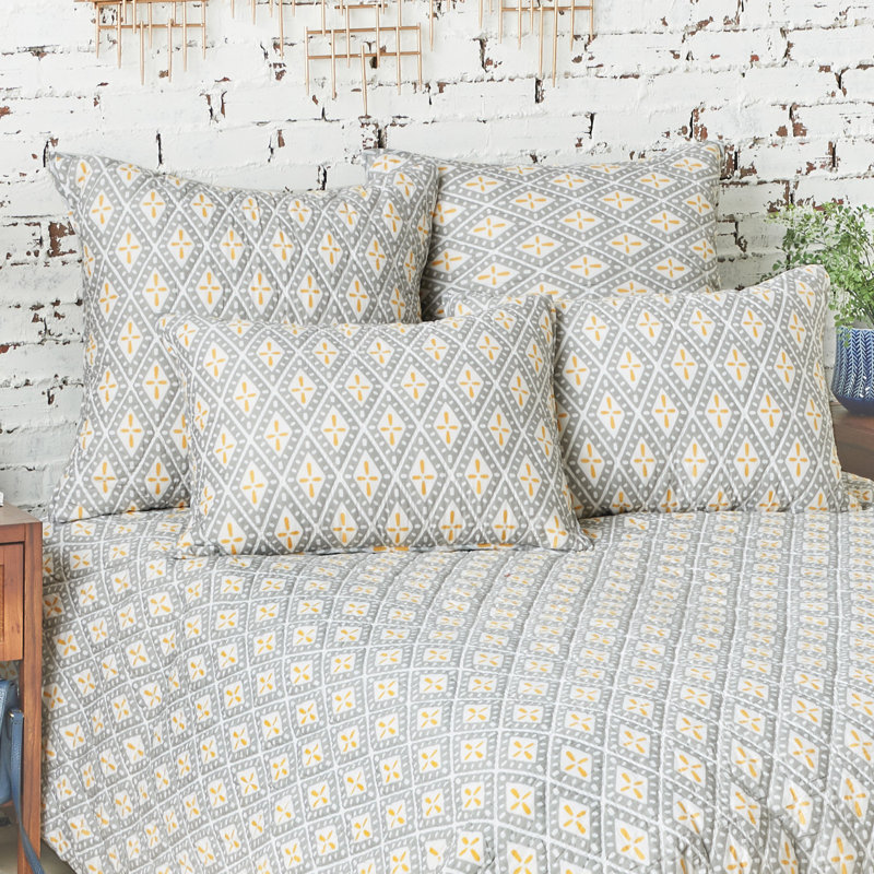 Ochre Cotton Reversible King Quilt