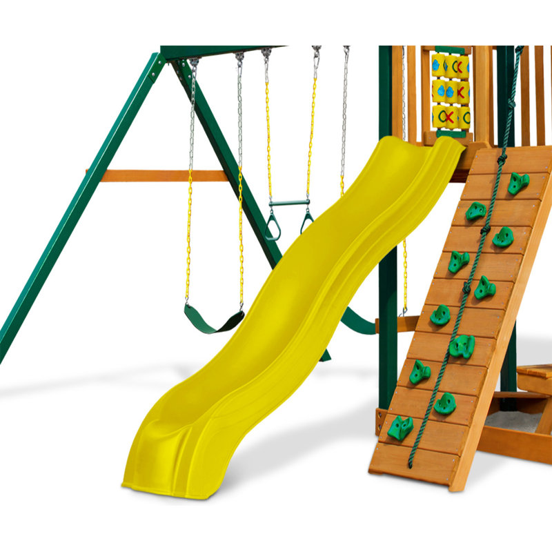 Alpine Scoop and Wave Slide for 5' Deck, Yellow, Yellow