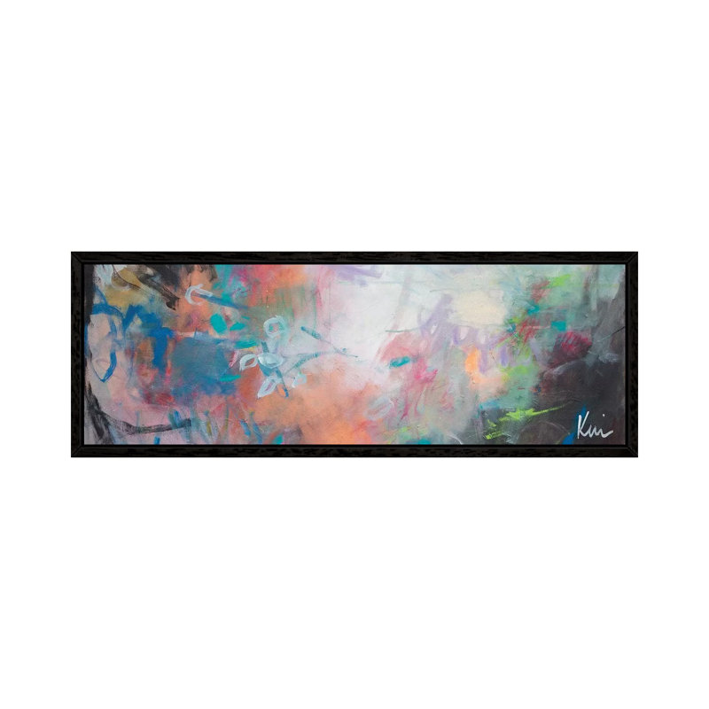 Embraced by Nature 1 Piece Panoramic Painting on Canvas, 30.48cm H x 91.44cm W x 3.81cm D, Black Framed