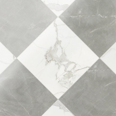 Tuscany 24X24 Checkerboard Statuario And Amani Grey 24X24 Polished