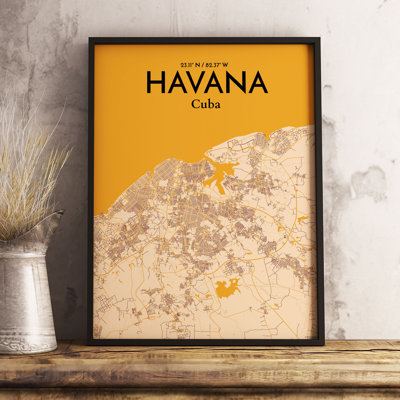 Havana City Map - No Frame Print