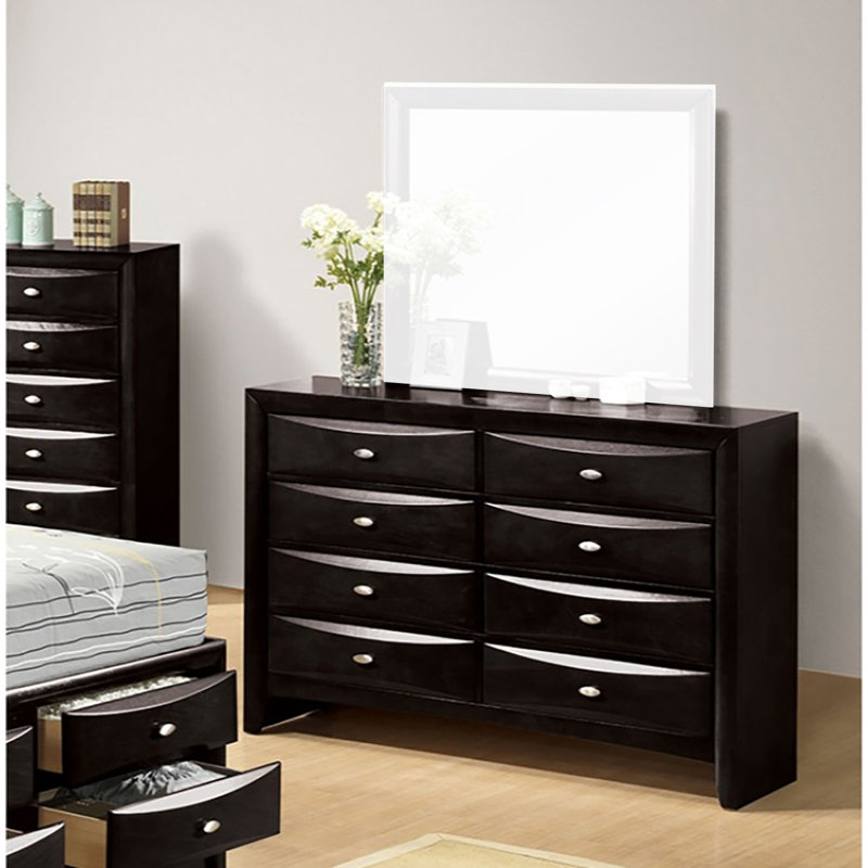 Commode 8 tiroirs Minetye, Noir