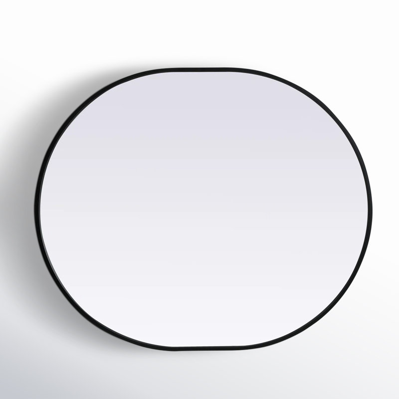 Sabine Metal Pill Wall Mirror, 36" x 30", Black