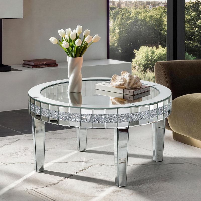Meichele Glass Round Coffee Table 35"