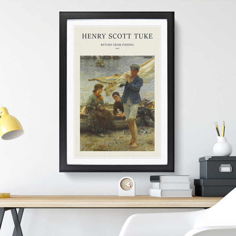 Returning by Henry Scott Tuke - Picture Frame Graphic Art, 36cm H x 27cm W x 2cm D