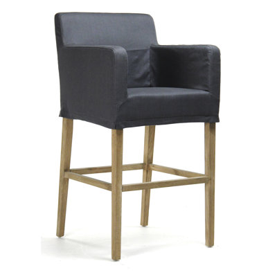 Avignon Upholstered Stool with Solid Wood Frame