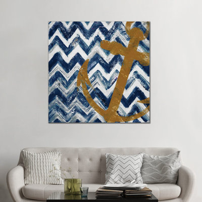 "Nautical Chevron I" par Patricia Pinto, reproduction d’art