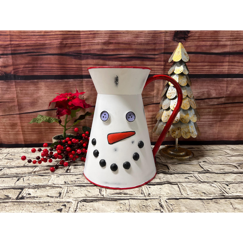 Wintry Snowman Pitcher
