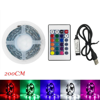 50-200CM USB LED Strip Light TV Back Lamp 2835RGB Colour Changing+Remote Control