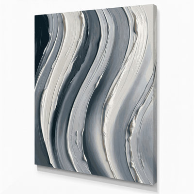 DiagonalStripes Fog Green Canvas Wall Art