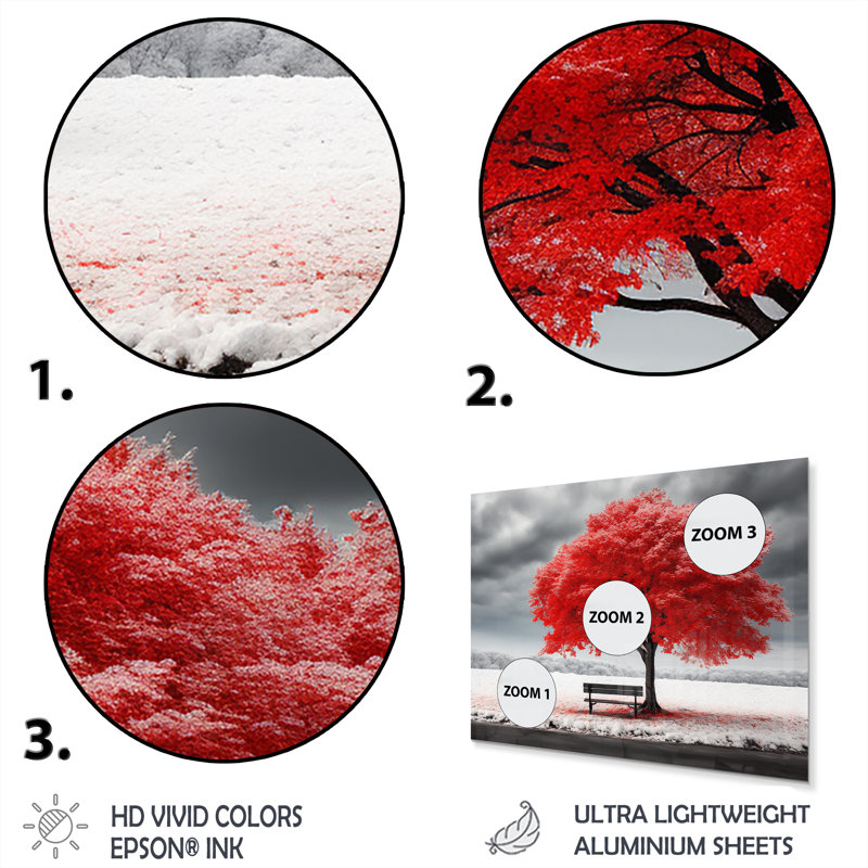 Ensemble de 4 pièces Red Tree Symphony In Winter I On