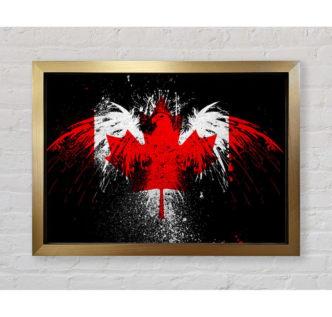 Gerahmtes Leinwandbild Canadian Eagle Flag