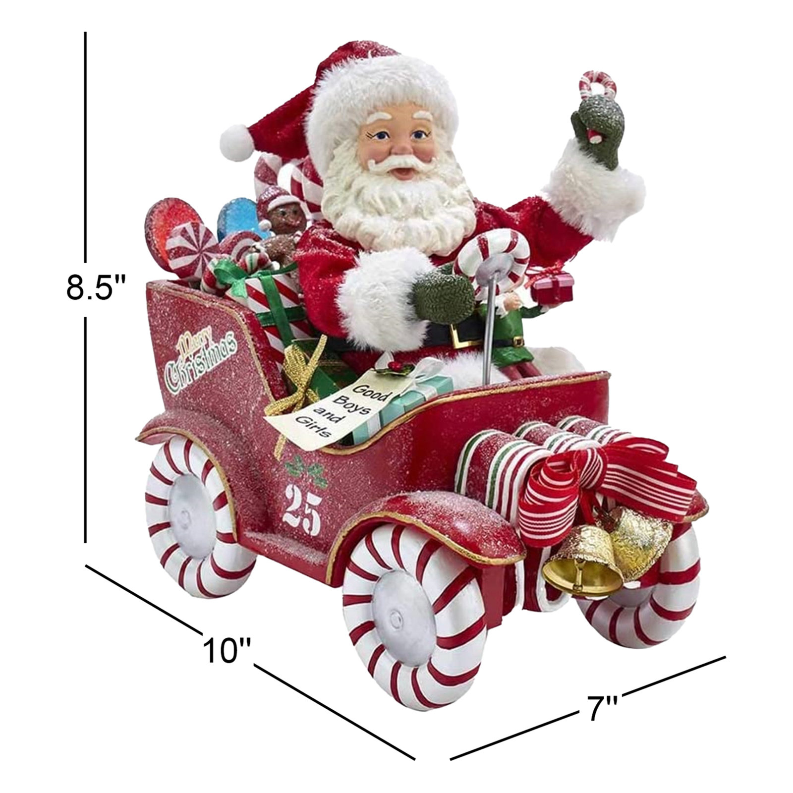 Musical Santa Candy Car Figurine