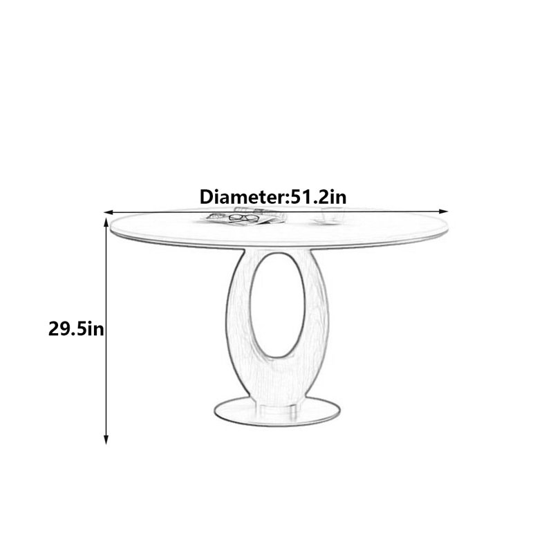 Table de salle à manger Modern, H 29,5 po x L 51,2 po x l 51,2 po