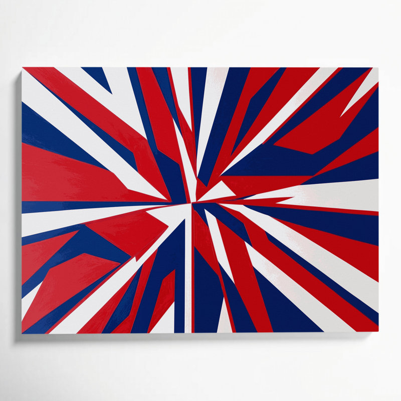«Hard Edge», art mural sur toile rouge, H 11 po x l 14 po