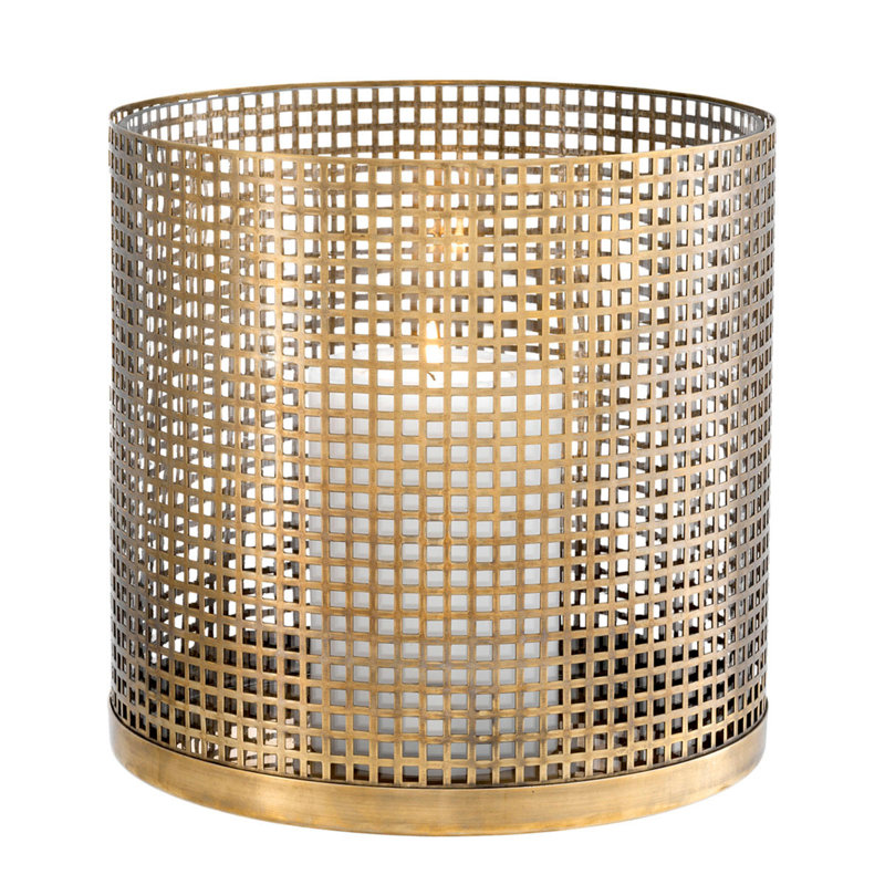 Sterling 10'' H Metal Tabletop Hurricane, Brass, 10" H x 10" W x 10" D
