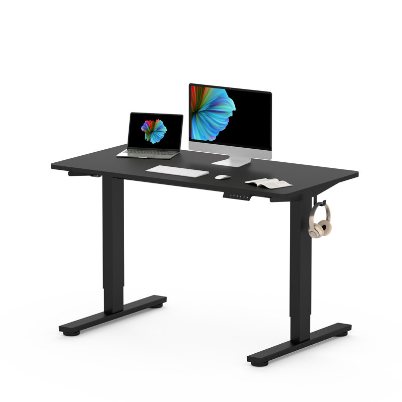 Bureau debout réglable Dojtcho Home Office, Noir / Noir, H 46,6 po x l 48 po x P 30 po