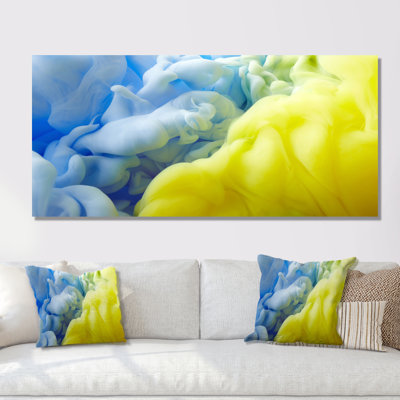 Encre liquide jaune et bleue - Impression sur toile