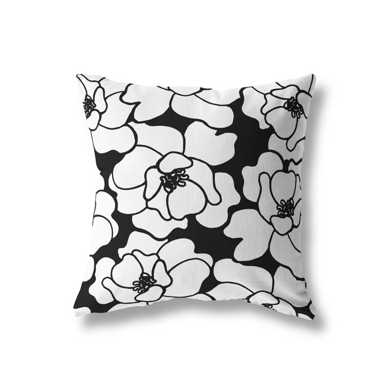 Housse de coussin d'extérieur et insert, Noir, 19 po x 19 po, Carré