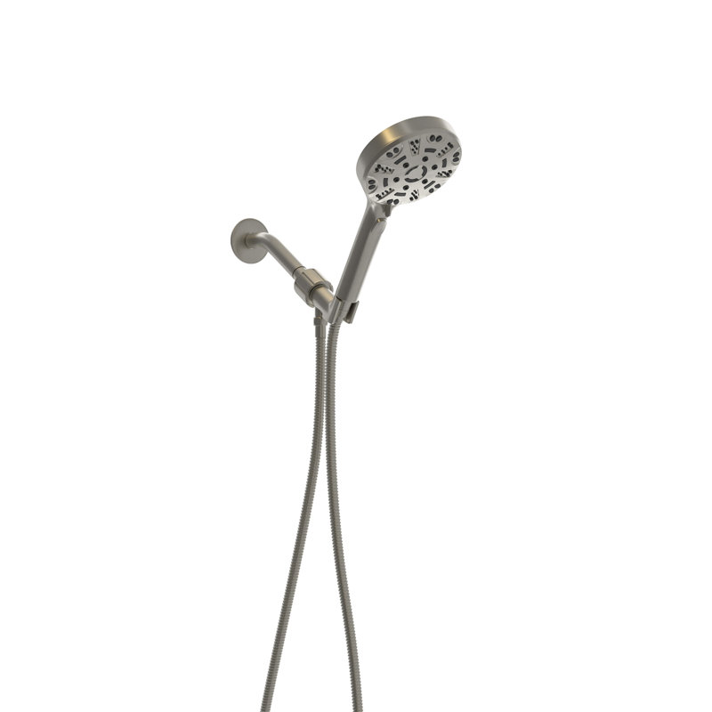 Brushed Nickel Handheld Shower - 8 Functions, 4.7" Head, 59" Hose Enjoy A Luxurious 8 In Stainless Steel Hose, Head Peaceful