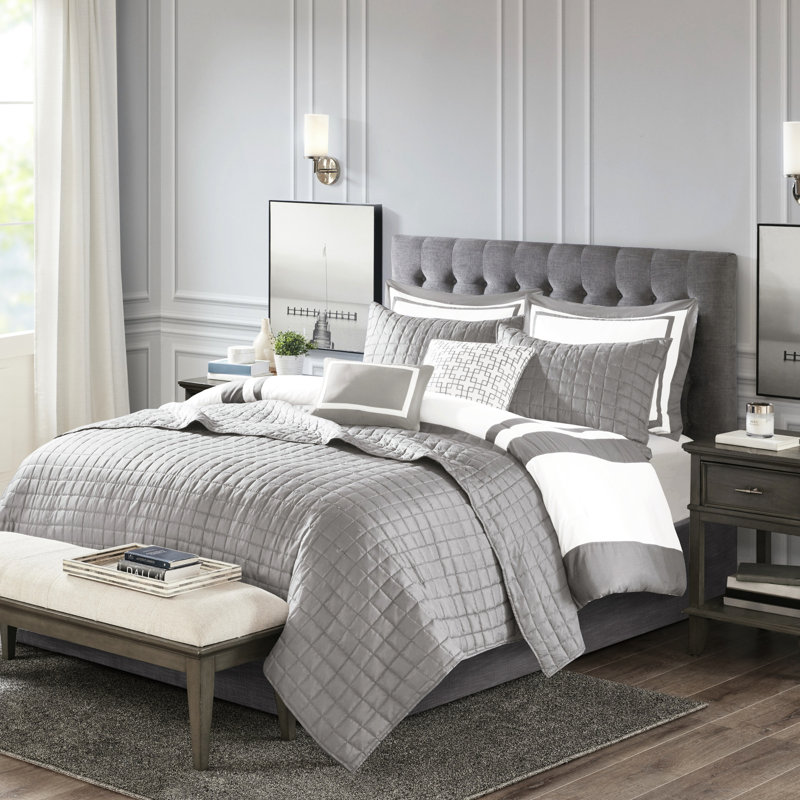 Coussins décoratifs de luxe luxueux gris double / grand - 2 taies décoratives douces et moelleuses