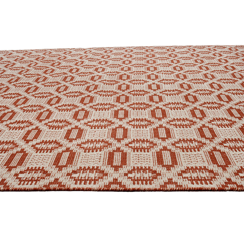 Lover's Knot Coverlet II Geometric Area Rug 7'6 x 9'6 in Rust
