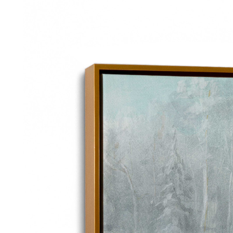 Imprimé sérénité «Snowy Woodland» dans un satin, Cadre doré, H 8,75 po x l 12,75 po x P 1,75 po