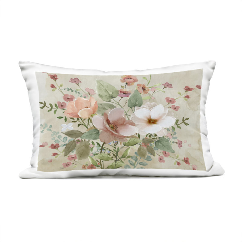 Elegant Country Blooms Design by Nan Outdoor Printed Pillow