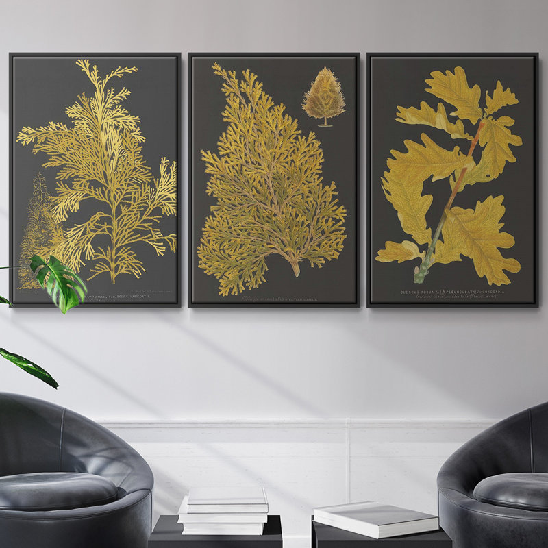 Ensemble de 3 pièces marbrées X encadrées sur toile, H 40 po x l 78 po x P 2 po, Cadre noir