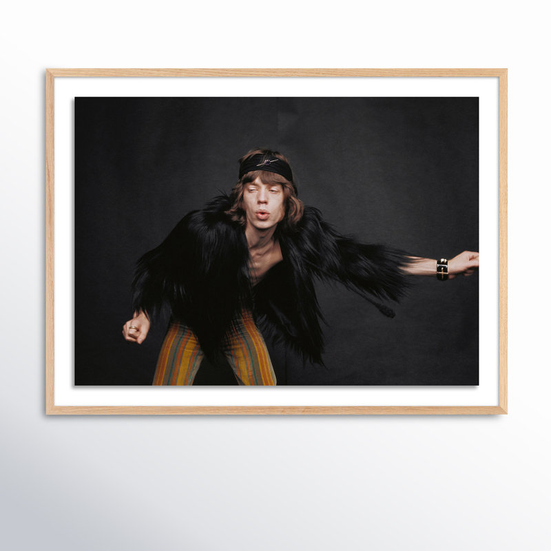 Rolling Stones Singer Print by Getty Images, Light Brown Framed, 18" H x 24" W