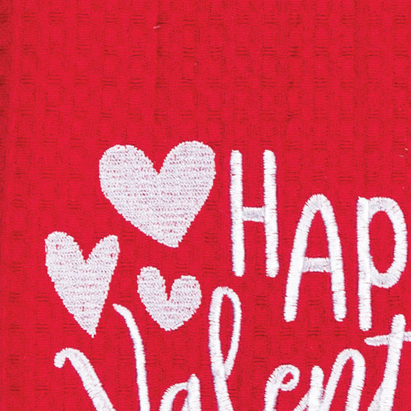 Serviette Happy Valentine's Day, Rouge / blanc Joyeuse Saint-Valentin
